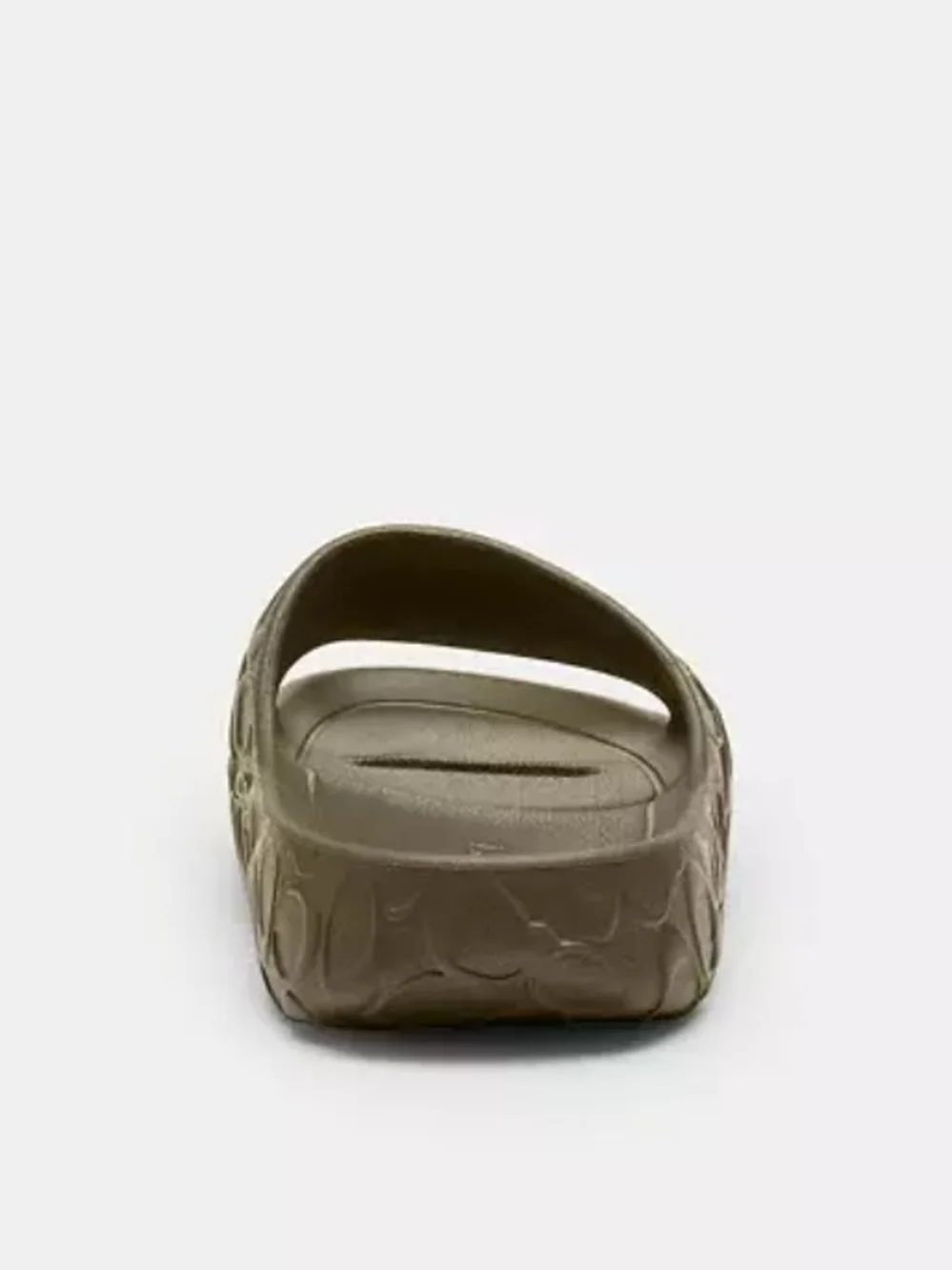 Coach Olive Green Embossed Logo Slide